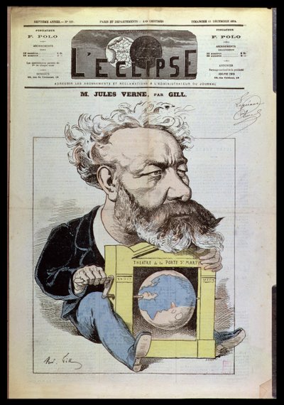 Caricature of Jules Verne by Andre Gill
